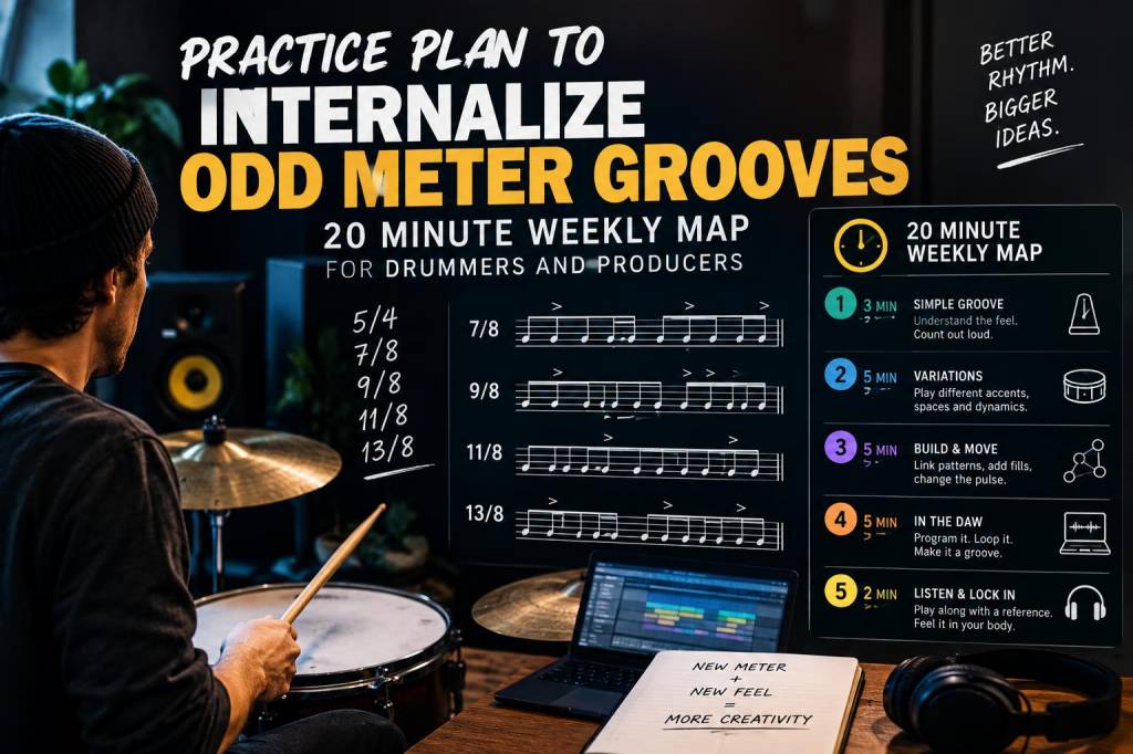 practice plan to internalize odd-meter grooves: 20-minute weekly map for drummers and producers