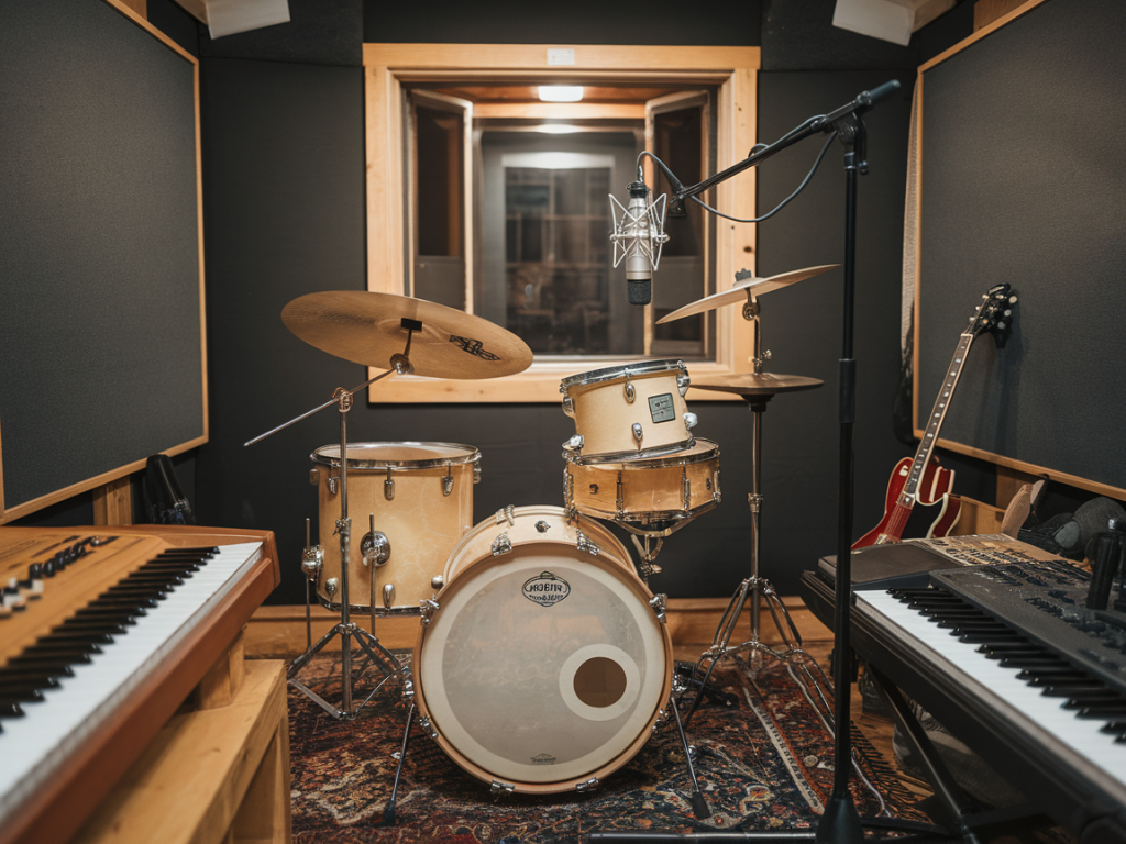 three mic pairs and one reverb trick to recreate a 1970s roomy drum sound in a tiny home studio using a single room mic