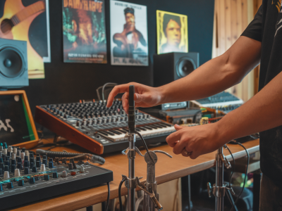 How to set up and tune an electronic-triggered acoustic kick to match samples from an sp-404 workflow