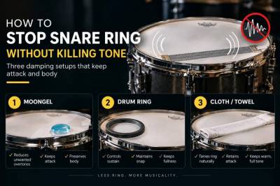 how to stop snare ring without killing tone: three damping setups that keep attack and body